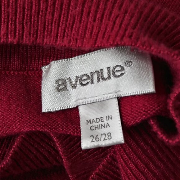 Avenue Sleeveless Burgundy Mock Turtleneck Sweater Vest Plus Size 26/28 - Picture 7 of 8